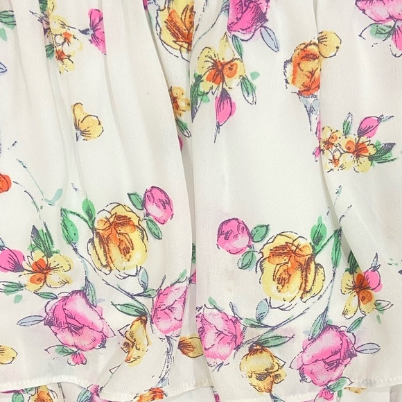 Wayf 2 piece floral flowy tiered maxi skirt & crop top corset tie straps small - Picture 9 of 14